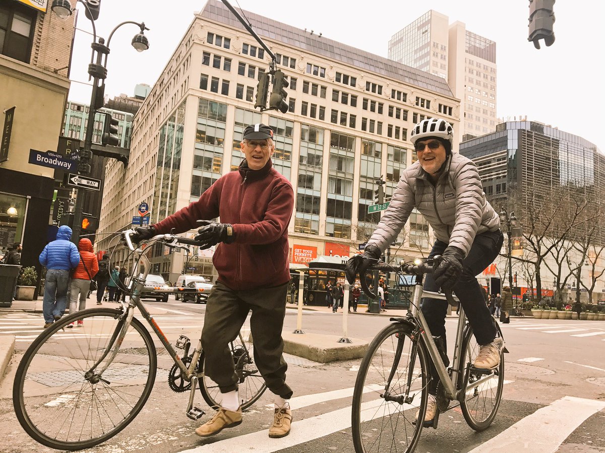 pekochel's tweet photo. A chilly day to ride and celebrate #FlipFifth campaign progress! Just the beginning of progress for #bikeNYC in central Manhattan @transalt https://t.co/PeRMyB08oj