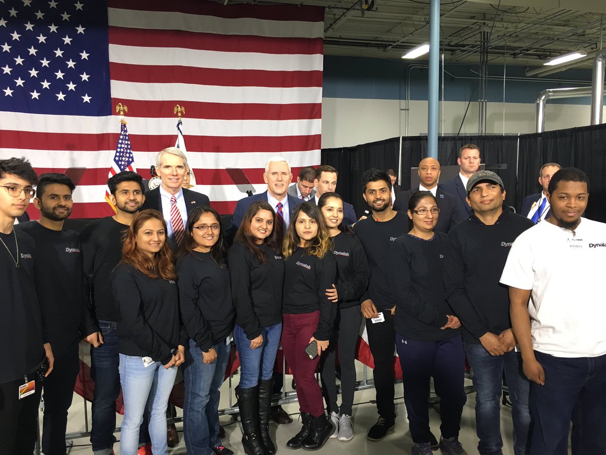 VP45's tweet photo. Thanks for an outstanding visit, @Dynalabinc! @POTUS &amp; I will continue our efforts to support small biz &amp; hardworking job creators. #VPinOH https://t.co/XnL1tqr5wv
