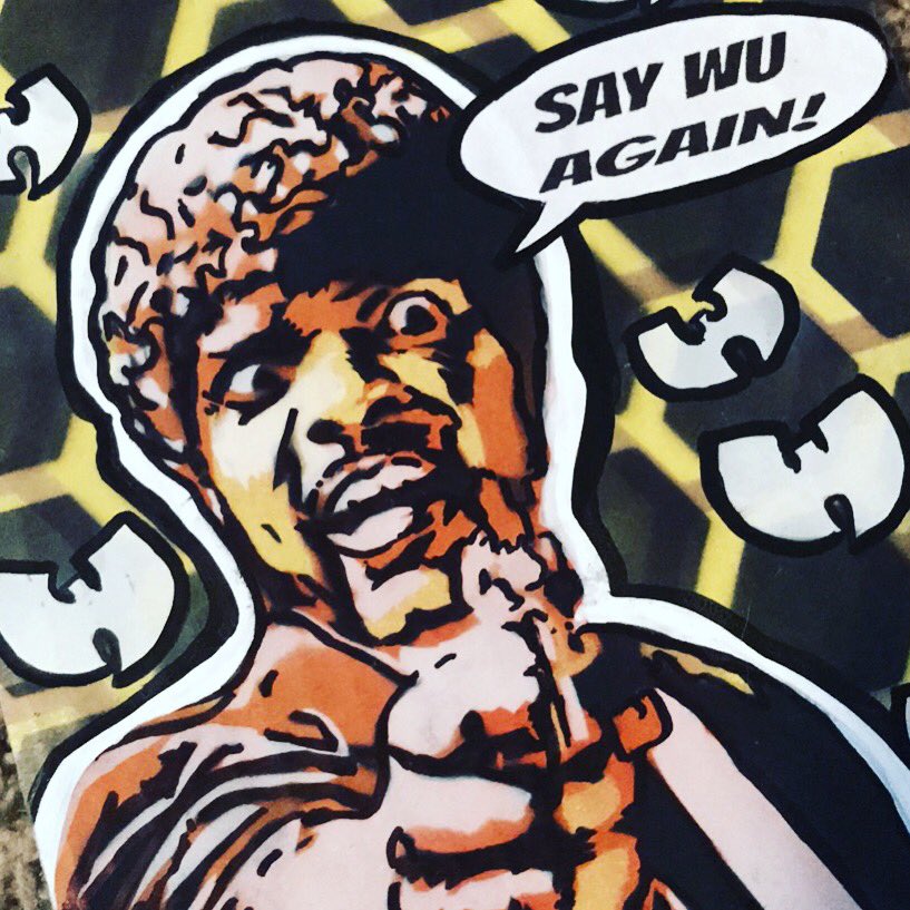 Philacrylic's tweet photo. Say WU Again! #popart #wutang #pulpfiction #philacrylic #movies #hiphop #SamuelLJackson https://t.co/LJ5vyWyNlC