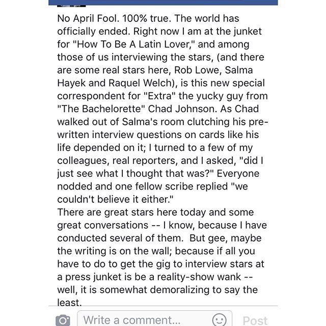 aioinstagram's tweet image. KTLA reporter #SamRubin (SamOnTV) is demoralized today over some Bachelorette dude (realChadJohnson) and ExtraTV a… ift.tt/2mZx3Zv