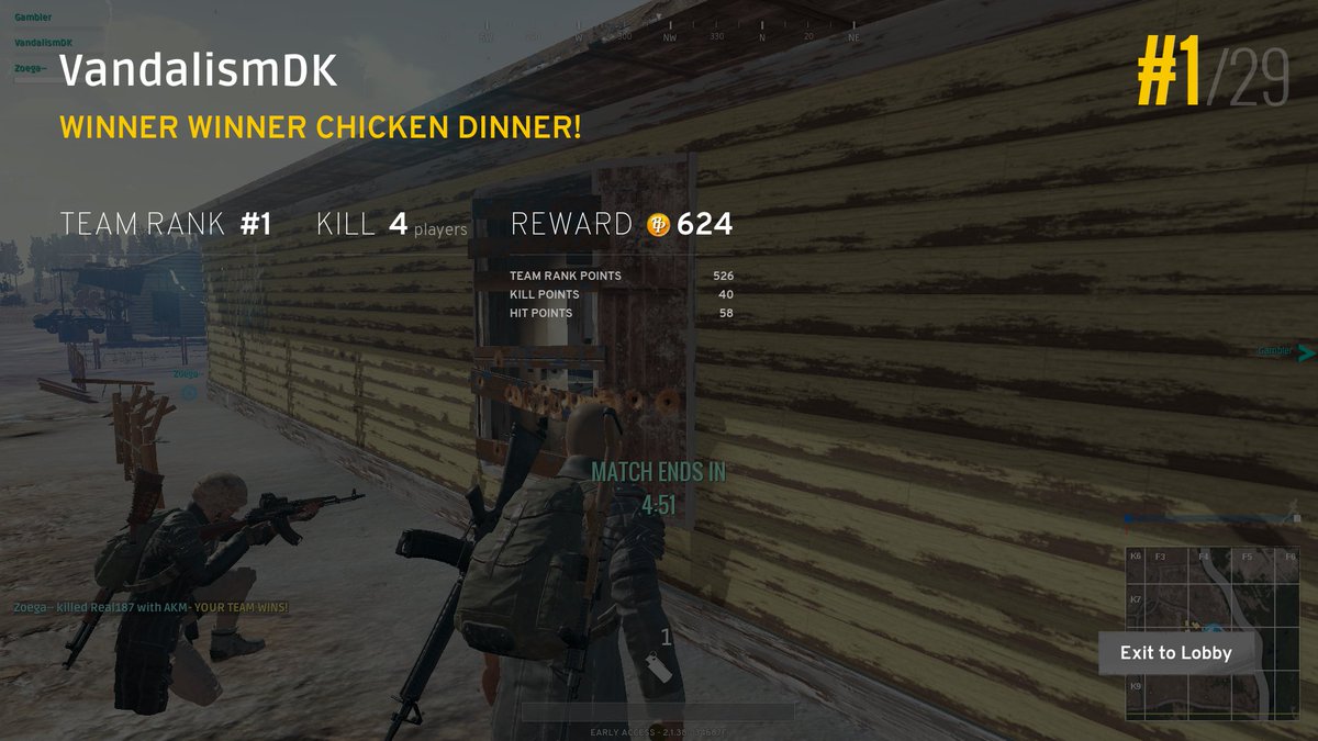 Første Squad win! Teammates Gambler^ og Zoega!!! ;)