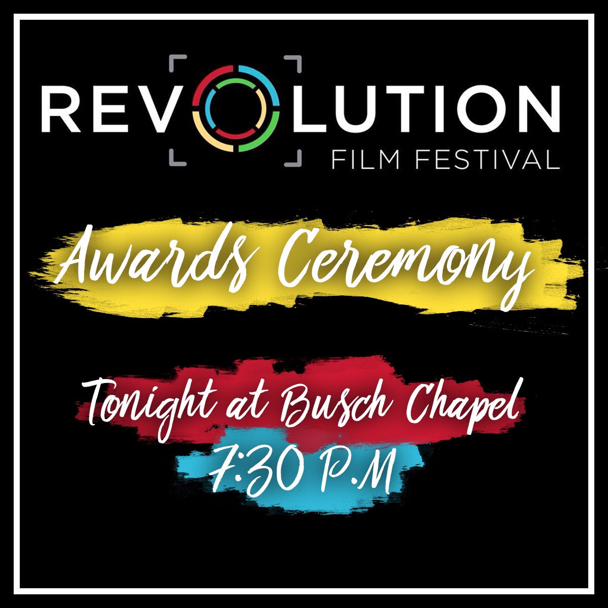 RevFilmFestival's tweet photo. Join us tonight for the Revolution Film Festival Awards Ceremony! Tonight at 7:30 pm, free admission!! #RFFSEU2017 #filmfestival #awards https://t.co/whxdhhV7dY