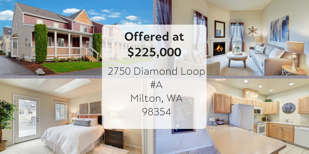 Gorgeous Townhome in Milton listed at $225,000. Find out more: bit.ly/2npgi5W #AliseRobertsandCo #SeattleRealEstate
