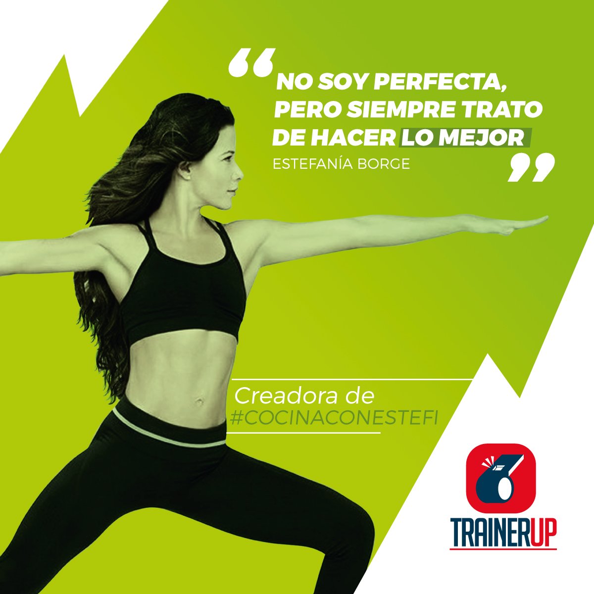 MiTrainerUP's tweet photo. No se trata de ser perfectas, sino de ser nuestra mejor versión. @estefiborge es una #MujerQueInspira a trabajar cada día con determinación. https://t.co/d1nJQ6YBBM