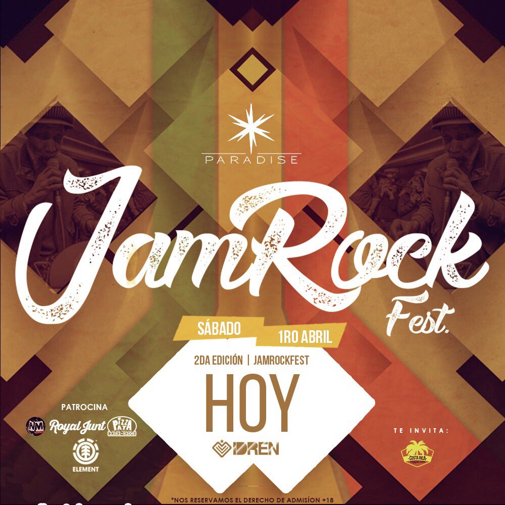 JamRockcr's tweet photo. 2da edicion de JamrockFest, todo reservado nos vemos hoy 💚💛❤️
@SelectaIdren_cr  La quiebra🔥
#MoreReggae #Jamrock https://t.co/S9Ef4lXLVO