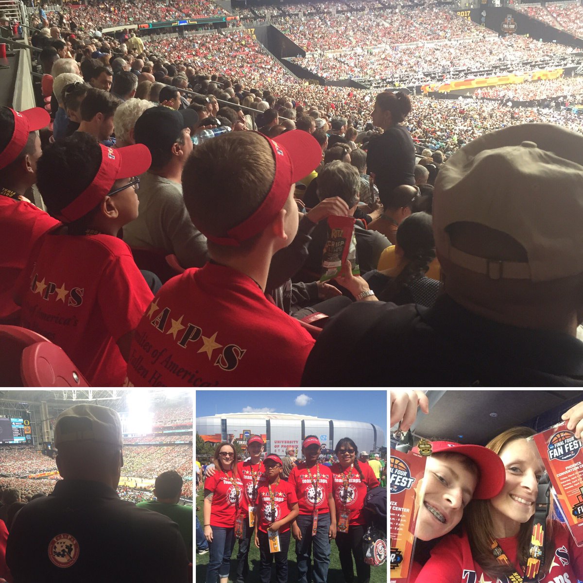 teams4taps's tweet photo. Great way to spend a Saturday in Phoenix! @TAPSorg is at the @FinalFour 🇺🇸🏀Thank you #TroopsFirstFoundation! https://t.co/Tf8TMPNiWZ
