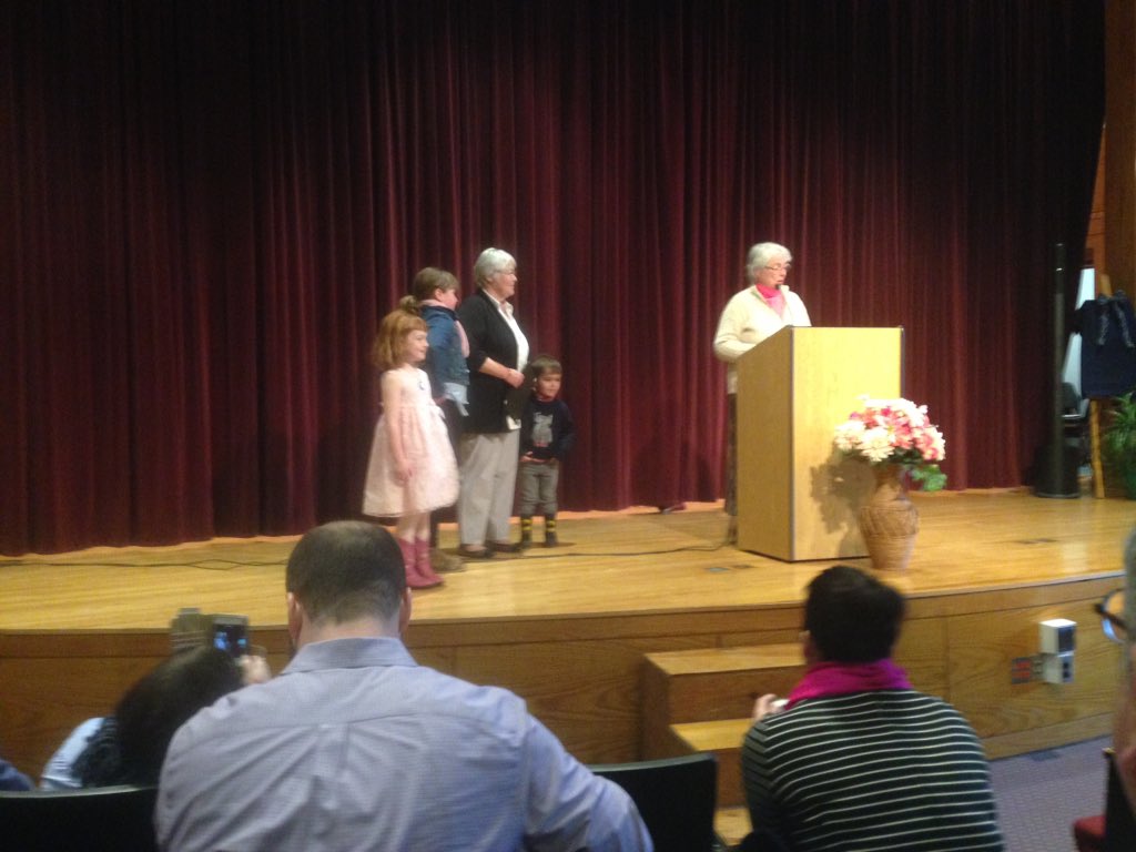 My aunt Maryalice, a special ed teacher &amp; AP for 30+ yrs in Lowell, had her school auditorium dedicated to her today