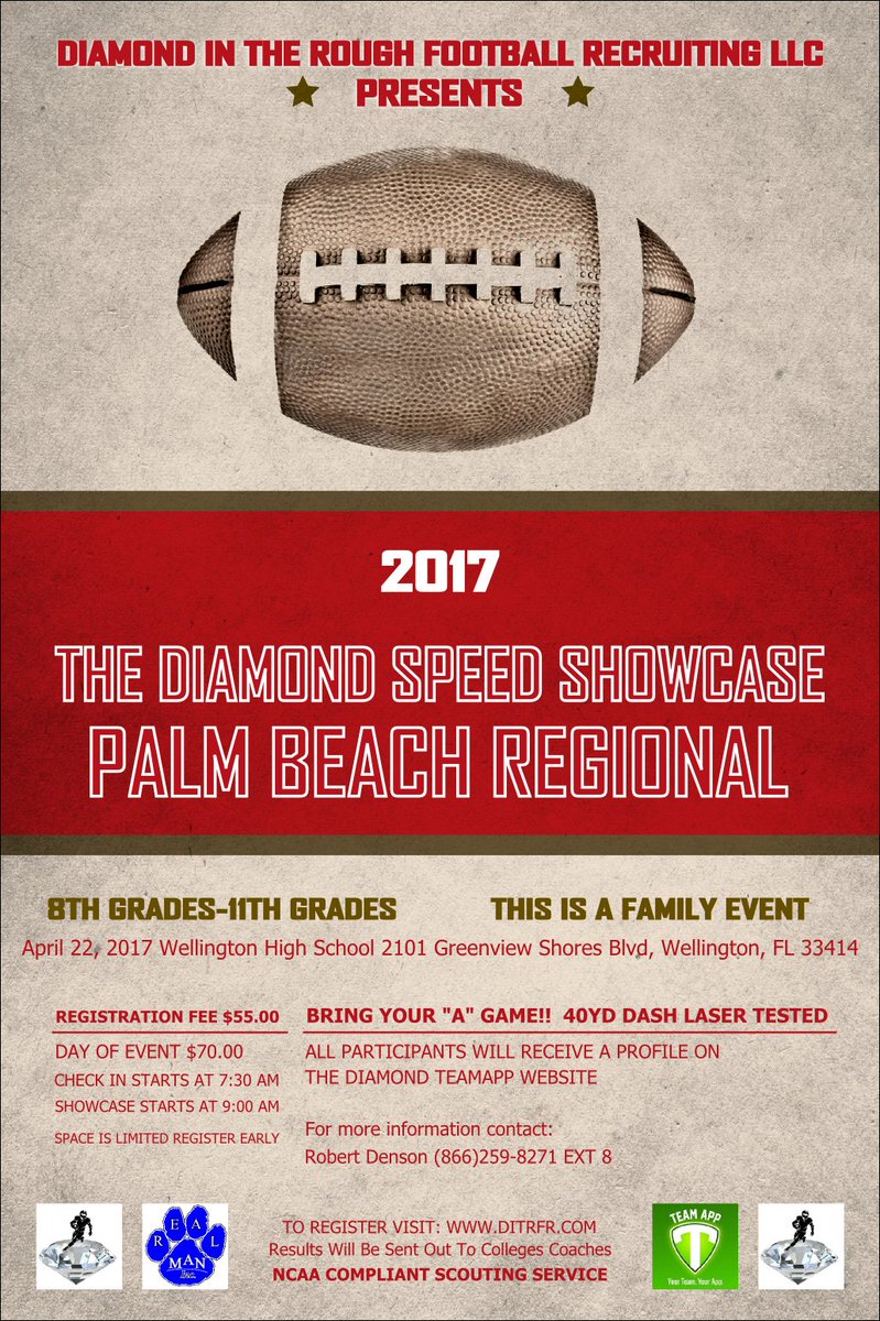 DITRFR's tweet photo. We use the same testing equipment as the @NFLCombine  get register today to see how you compare to the pros #DiamondShowcase https://t.co/TVEvD5bsa6
