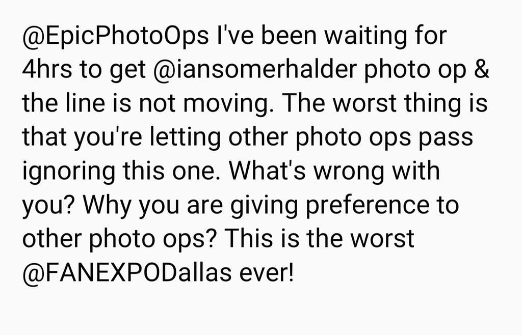 Vicky_arr's tweet photo. @EpicPhotoOps @FANEXPODallas I'm very disappointed, why ignoring fans and customers? We're people not just tickets! https://t.co/T0oL5rOpfh