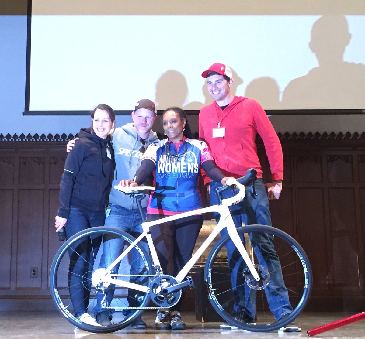STLwbs's tweet photo. Happy winner of a new stellar Ruby bike. @specializedwmn #stlwbs https://t.co/0v9iXoucmo