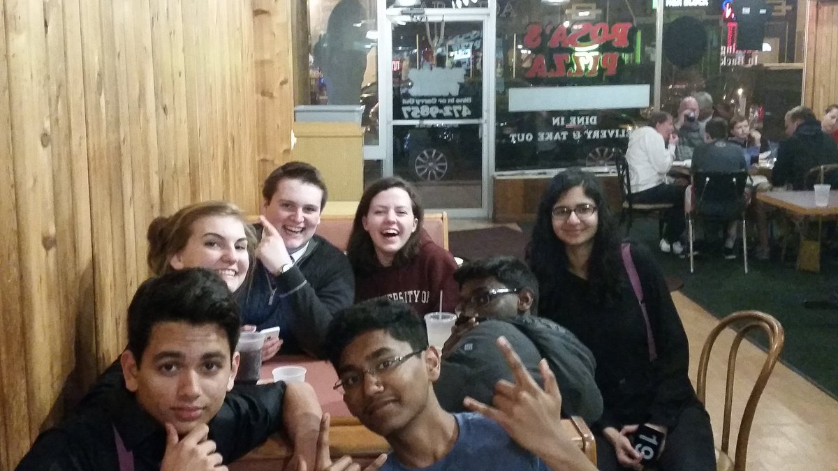 Hamilton4N6's tweet photo. Every forensics season ends at Rosa's. Thanks @UWWForensics and @theWFCA for a great day! #4N6HamFam #WFCAstate https://t.co/Tvg8mlFGJX