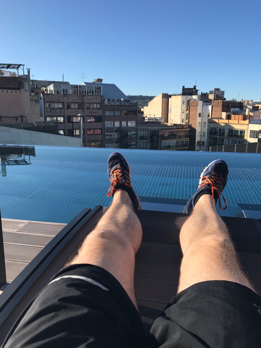 AzoresJeff's tweet photo. Post #Run relaxation at the roof top pool in Barcelona, Spain! Adults can #SpringBreak too https://t.co/4HJsxAmWwB