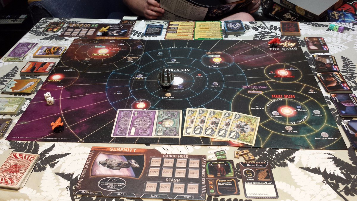 HaunaniPao's tweet photo. I aim to misbehave with @Capt_Pancakes while we playin this here #Firefly board game. #Gorram #Shiny #Browncoat https://t.co/6vkPB5zdwN