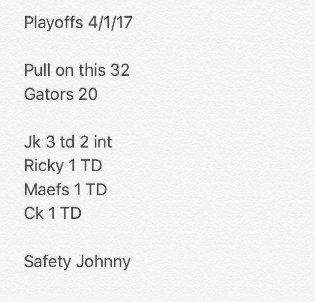 DrunkGators's tweet photo. Stats 4/1 vs Pull On This (playoffs) https://t.co/8ZrNYLTw7B