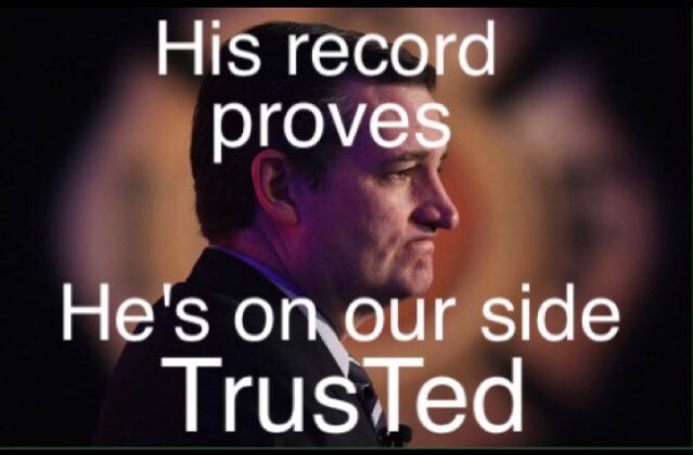 Dlw20161950's tweet photo. Ted's Record Speaks For Itself! His Record Proves He's On Our Side!
#TrusTed
@tedcruz https://t.co/qXK6yCismU
