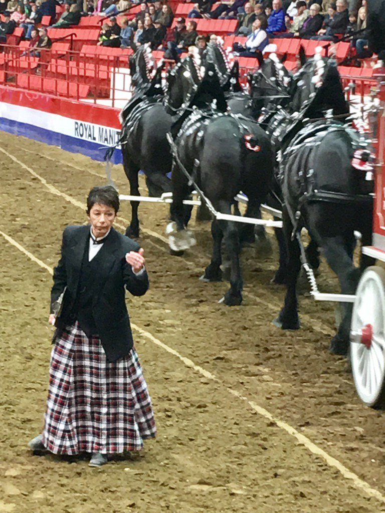 RickChrest's tweet photo. Iconic: Marion McLeod &amp; her Dad George MacArthur before her, have been RMWF Heavy Horse Ringmasters for ~6 decades! https://t.co/G6bl58tw5k