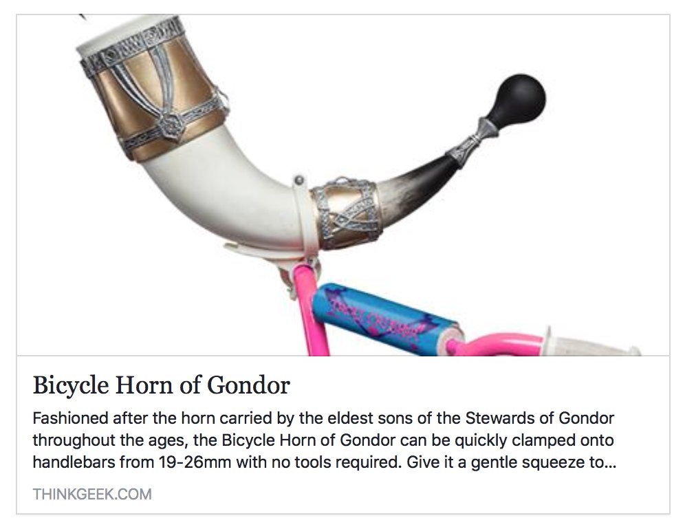 theoneringnet's tweet photo. Never knew I needed a bicycle horn of Gondor until now. https://t.co/HfAmgJ0FcY https://t.co/RS6E1K3DWh