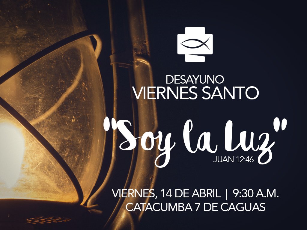 ¡Ven con tu familia y amigos! Te invitamos al Desayuno y Culto de Viernes Santo a las 9:30 a.m.  #CristoTeAma