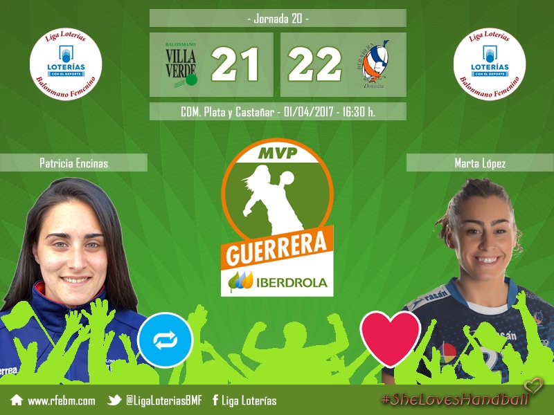 IberdrolaDHF's tweet photo. 🏆 #GuerreraIberdrola 
🤾 @base_villaverde : @BalonmaBeraBera 
📩 RT: @patriEncinas 
📩 Me gusta: @mart_lpez https://t.co/EAYkTwizI3