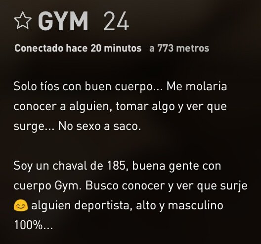 GrindrTranslatr's tweet photo. Busco un masculino 100% para que mis colegas de gym no se den cuenta de que nos reventamos el ano #Grindr #YoLosPrefieroListos #OnlyBody https://t.co/zvahJjO4Tr