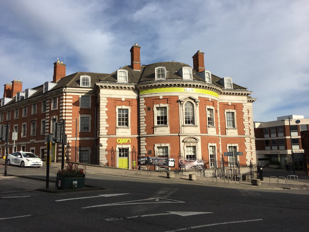 After shooting all day and a 2am finish it's day 2 of filming at this brilliant venue #arts #stagedoor #Norwich