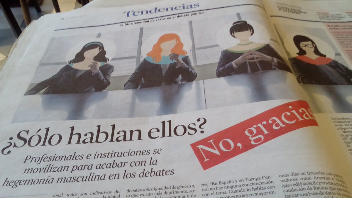 LauraFreixas's tweet photo. Qué bien, @LaVanguardia dedica doble página a los debates sin mujeres y a las asociaciones q los denuncian como @onsonlesdones (y @CyM_tw) https://t.co/f1BC0JYOyn