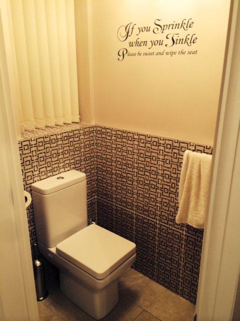 Have some fun and add interest to your cloakroom using feature #tiles