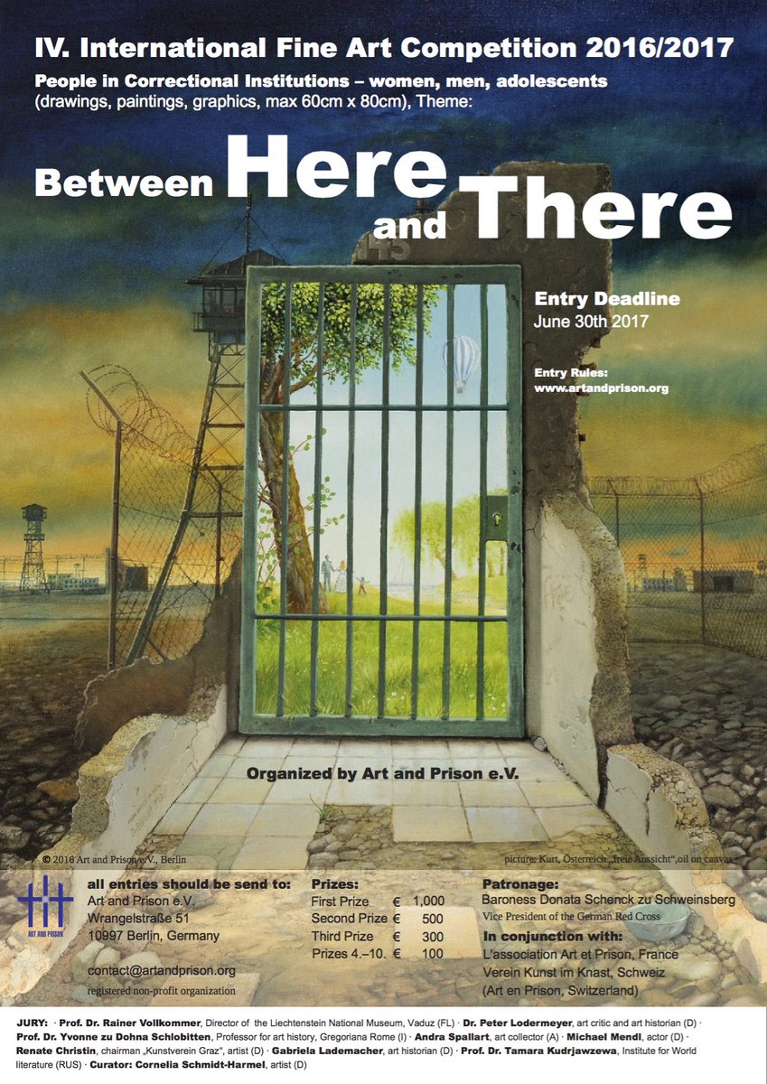 Art and Prison launched its 4th international art contest. Please apply artandprisonberlin.jimdo.com/art-contest/