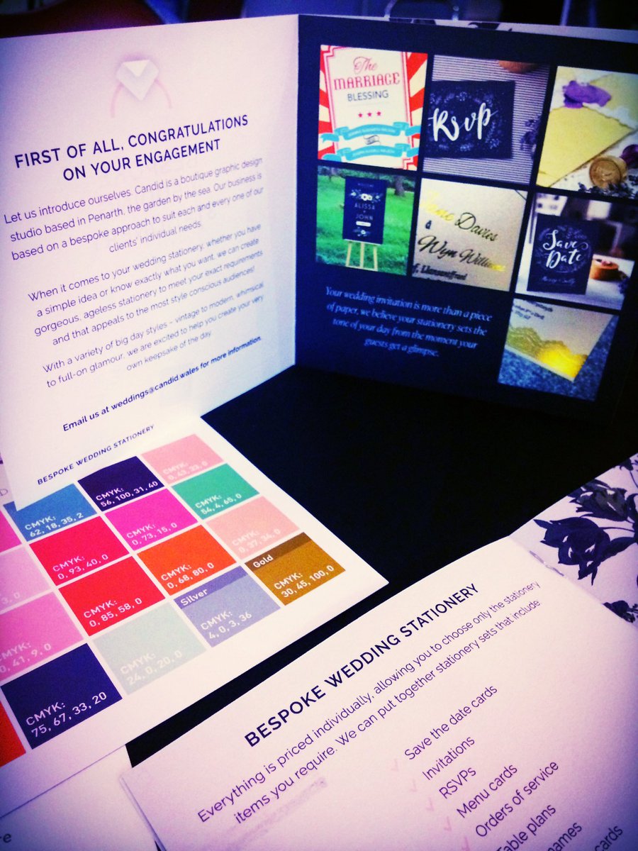 Come and say hi to <a href="/cardiffgraphics/">Candid</a> at the <a href="/PenarthWedding/">Penarth WeddingFayre</a> today! Check out some examples of their bespoke wedding stationary