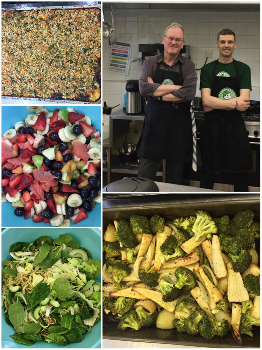 Another Saturday, another great menu!  🍏🍎🍌🚗🍵🍽 #shepherdspie #roastveg #crispynoodlesalad #fuitsalad #foodcycle #foodwaste #leeds #volunteer