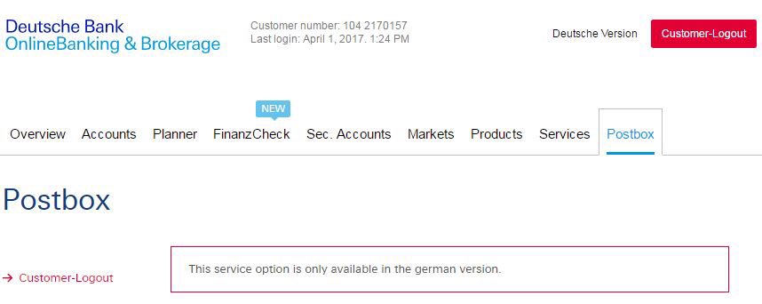 Klimmsen's tweet image. Ich versteh nie warum bei @DeutscheBank Funktion und Displaysprache nicht unabhängig sind...#badcoding