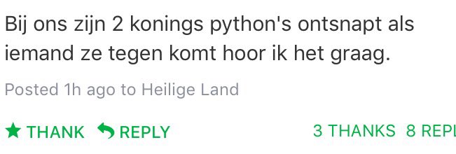 Steven_Friedman's tweet image. Als je dit bericht in je buurt-app leest en 't blijkt geen 1 april-grap te zijn.
#koningspython #delft 
@regio15 @omroepwest @PolDelft