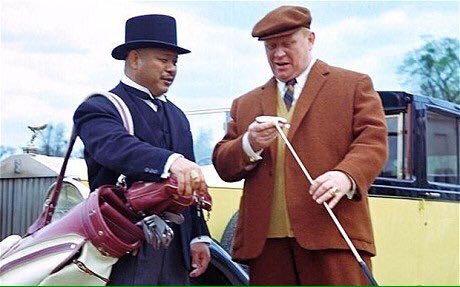 Classic_picx's tweet photo. A 21-year-old Tiger Woods with Colin Montgomery at #TheMasters  in 1997. https://t.co/A8oRVQ3uHm