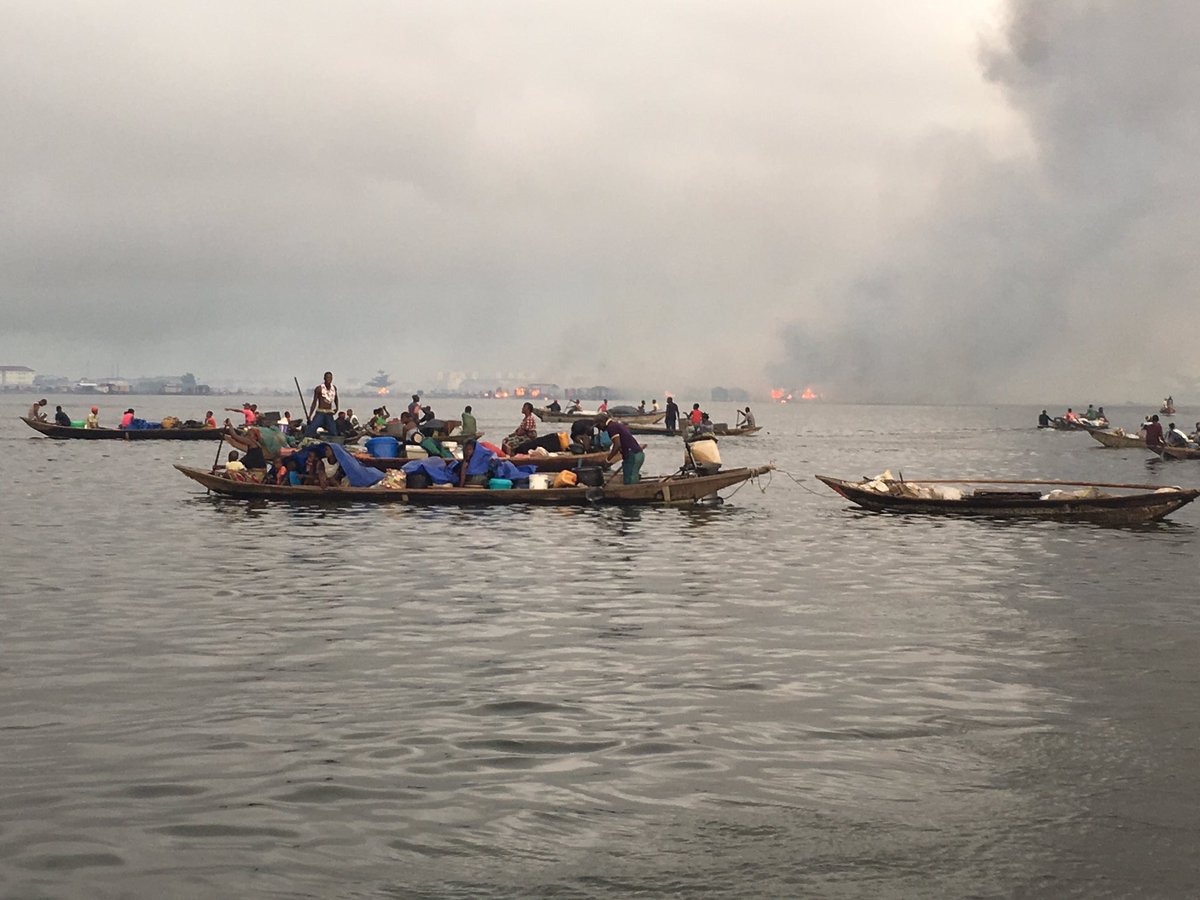 Shocking pictures Of OtodoGbame Residents in Lagos State living and sleeping at open sea after Gov Ambode drove them and burned down their residences.