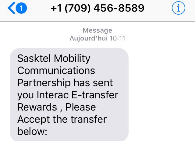 zoefortier's tweet photo. Hello @SaskTel @SaskTelSupport @rcmpgrcpolice someone just tried to scam me with this number. https://t.co/t3UXlslCKb