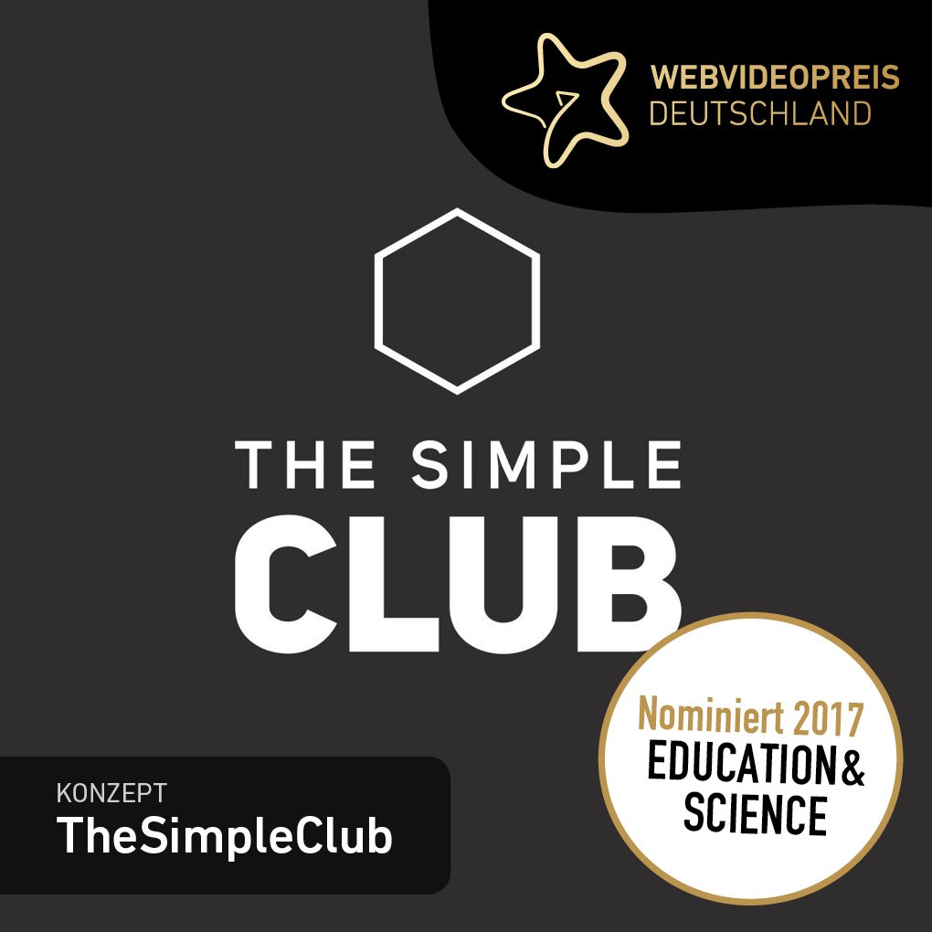 webvideopreis's tweet photo. Ihr wollt, dass @TheSimpleClub den #wvp17 in der Kategorie Education &amp; Science gewinnt? Retweetet diesen Tweet bis zum 12. Mai 2017. https://t.co/o6HLahQOx6