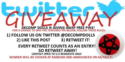 DecompDolls's tweet photo. Twitter giveaway! Follow @DecompDolls , like this post and retweet for your chance to win! https://t.co/3siCUslfwk