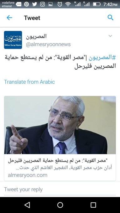 المصريون |"مصر القوية": من لم يستطع حماية المصريين فليرحل