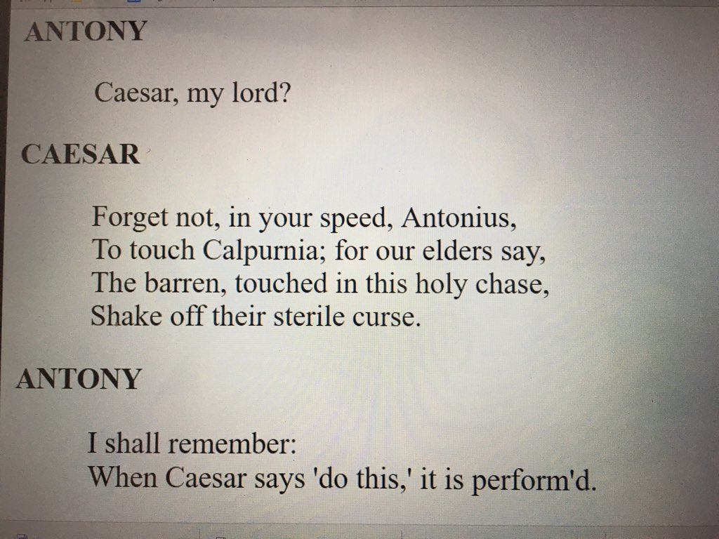 shennsley's tweet photo. Implications that Caesar &amp; Calpurnia are infertile &amp; also w/out an heir connect him to fears abt Elizabeth #classywill #classcin17 #nottrue https://t.co/U4b7KFD7Rf