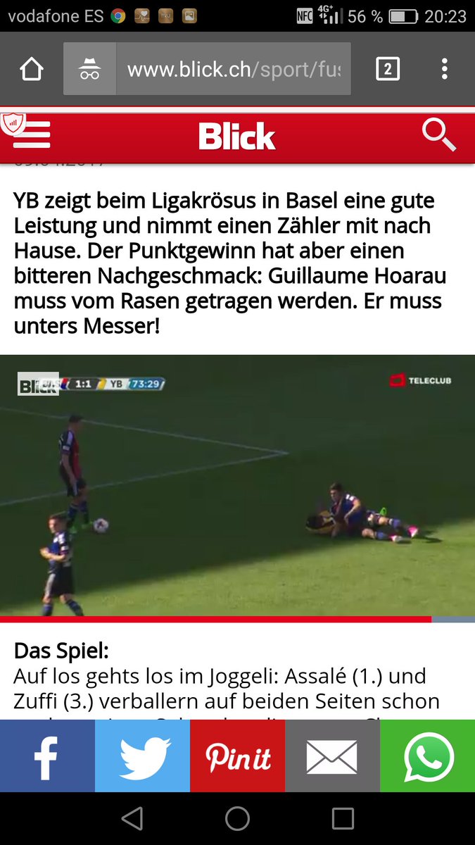 baselinfo's tweet photo. La agression de Assale a Blas Riveros que le costo la Roja al Jugador del Young Boys y la Amarilla al del Basel https://t.co/OAkYa3Bd4z