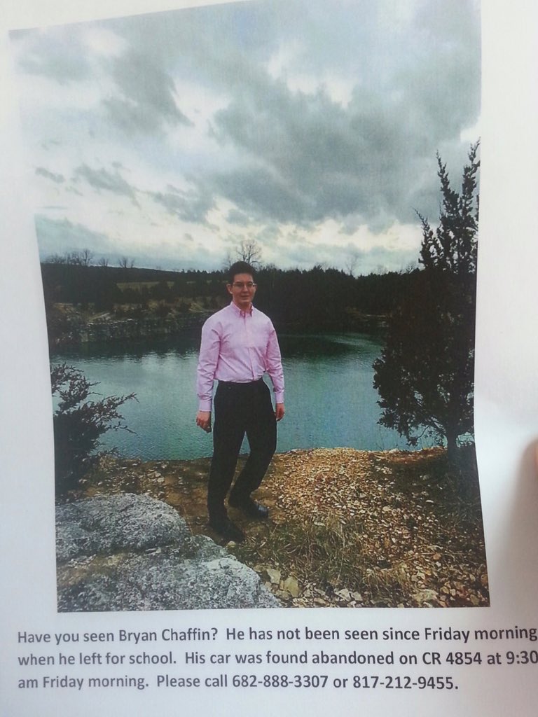 CoxPaceAmy's tweet photo. There is a @NHSTexans  missing. If you have seen @El_BSC18  Bryan Chaffin please contact numbers listed below the picture https://t.co/7ItRSATsqa