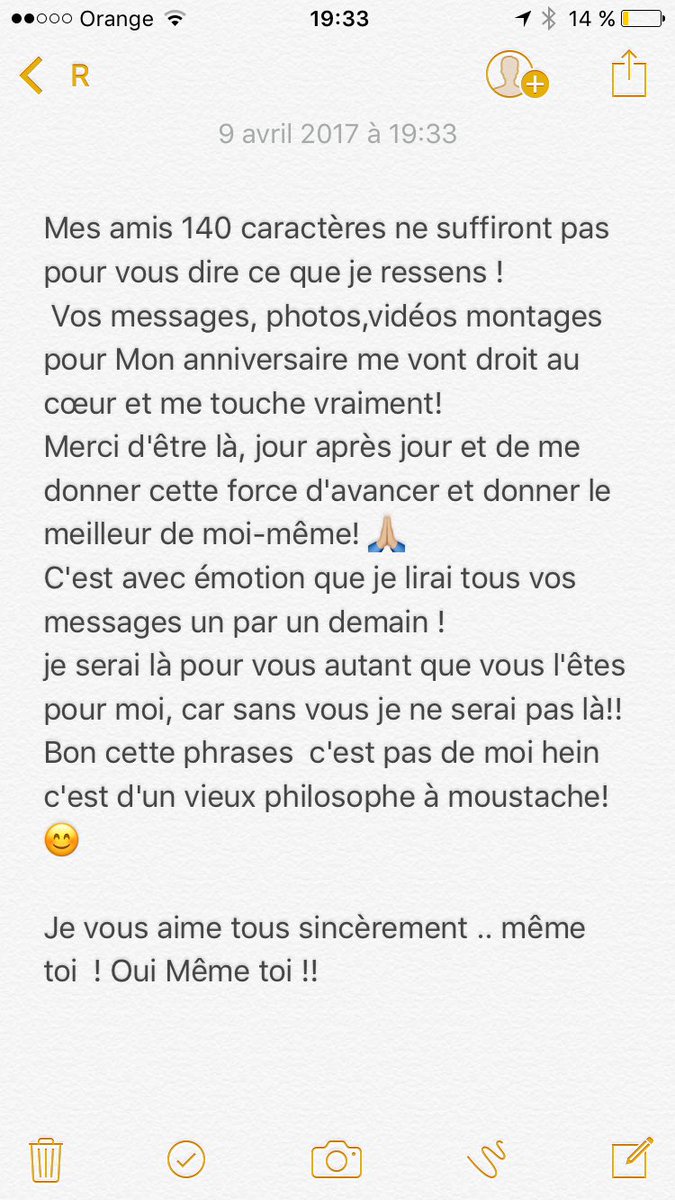 Vous êtes juste incroyable merci d'être la 🙏🙏🙏! Je pense que j'ai eu plus de messages que j'ai de follower 😂😂😂
je vous aime !!!