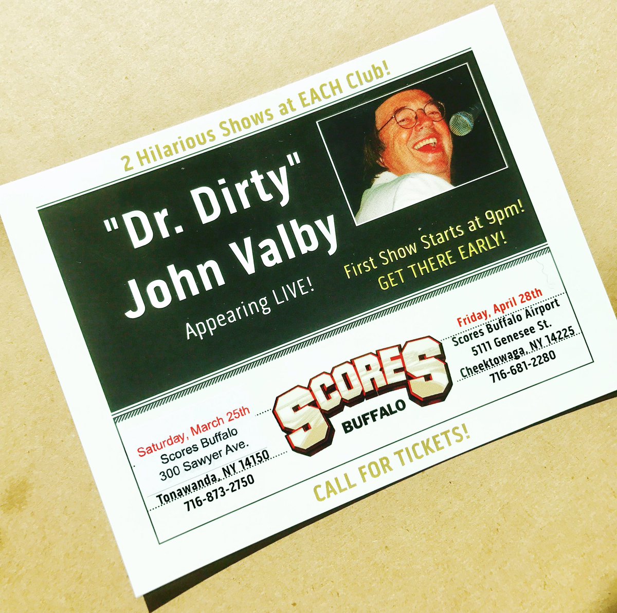 xScoresBuffalox's tweet image. Dr. Dirty John Valby appearing LIVE at our #airport location Friday, April 28th! Mark your calendar! #johnvalby #Buffalo #comedian #strip