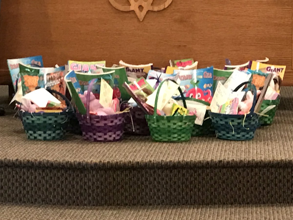 HolyTrinityWyom's tweet photo. Holy Trinity Episcopal Church donates Easter baskets with needed items to women's crisis shelter. #outreach https://t.co/95LpzGvFXc