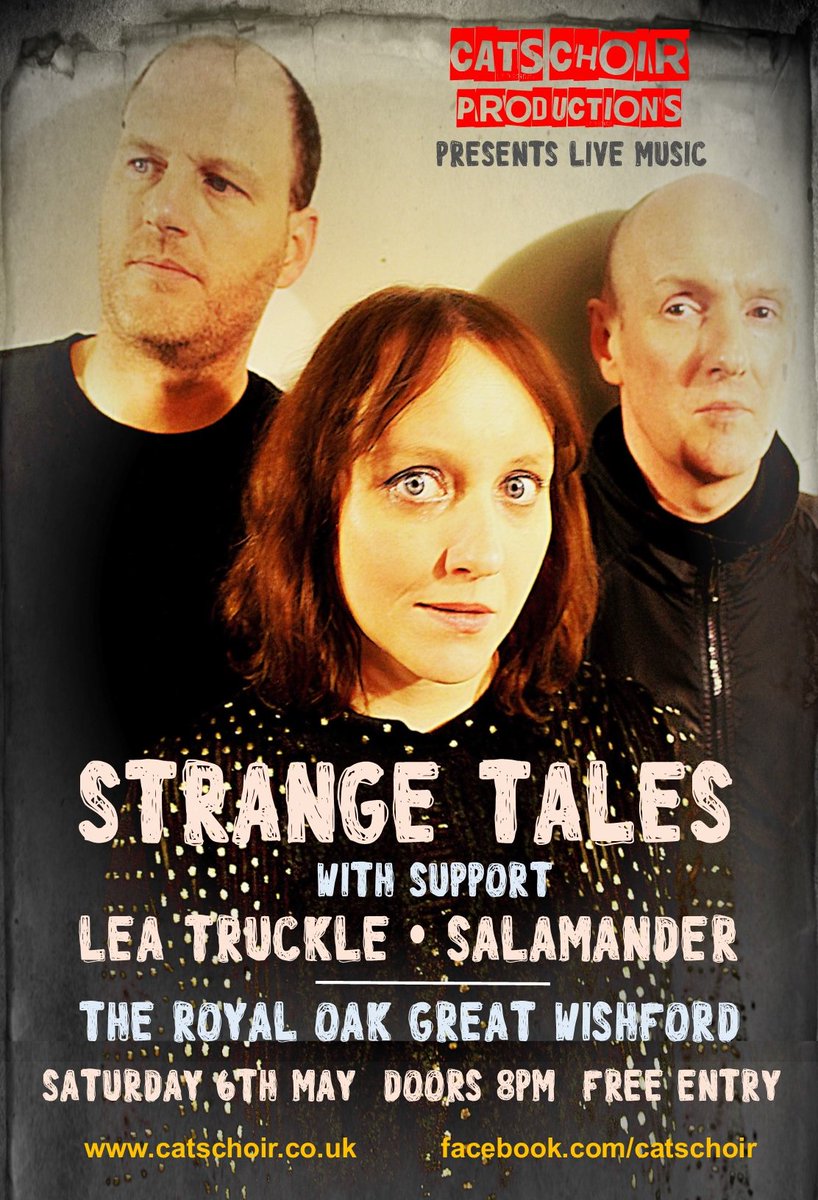 Cats_Choir's tweet image. Strange Tales "Unknown to Science" album launch Saturday 6th May at the Royal Oak Great Wishford. Doors 8pm. Hope you can join us #gigs