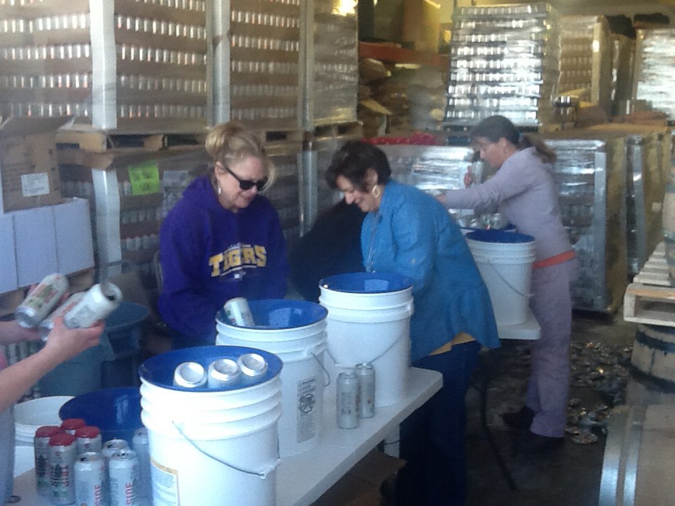 Our un-canning line is running well today...