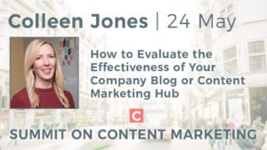 summitoncontent's tweet image. Hear @LeenJones (@ContentScience) discuss the #effectiveness of your #companyblog at the #summitoncontent #contentmarketing #socialmedia