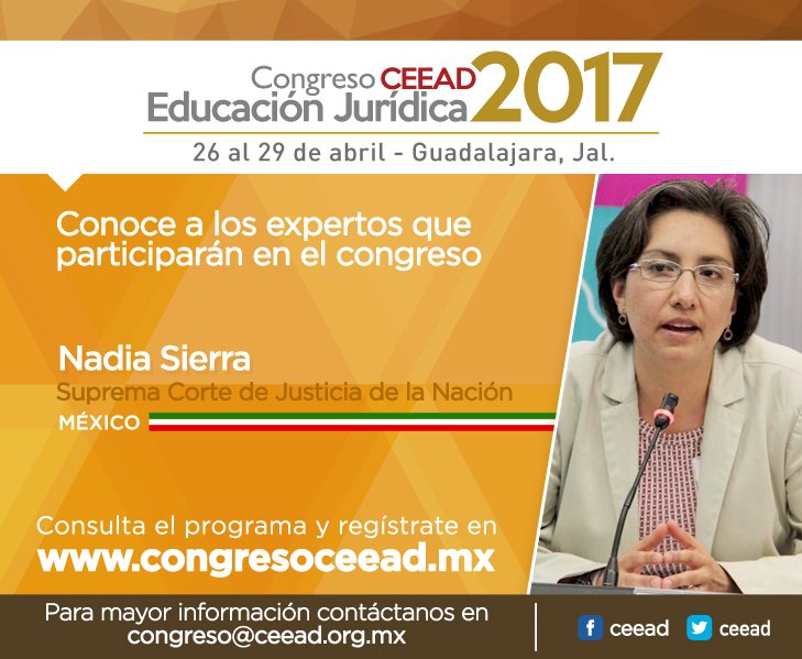 En el #CongresoCEEAD compartiremos #EstrategiasDidácticas para la enseñanza de los #DerechosEmergentes con Nadia Sierra de @SCJN