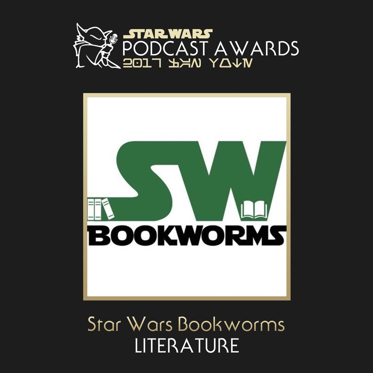 Congratulations to <a href="/SWBookworms/">Star Wars Bookworms</a> for the second year in a row taking the fan vote for literature in the 2017 Star Wars Podcast Awards!