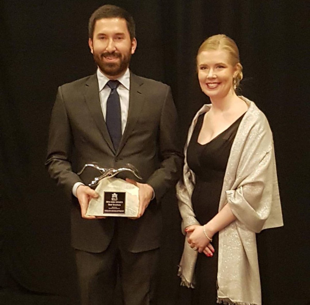 DreamDevYYC's tweet photo. Thrilled that we took home the best brochure award last night at the #SAMYYC award! Big thank you to everyone on our team who helped! #yyc https://t.co/PL2KKFVqy9